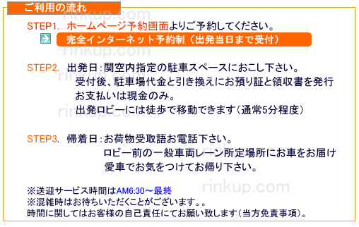 関空受付プランの利用の手順